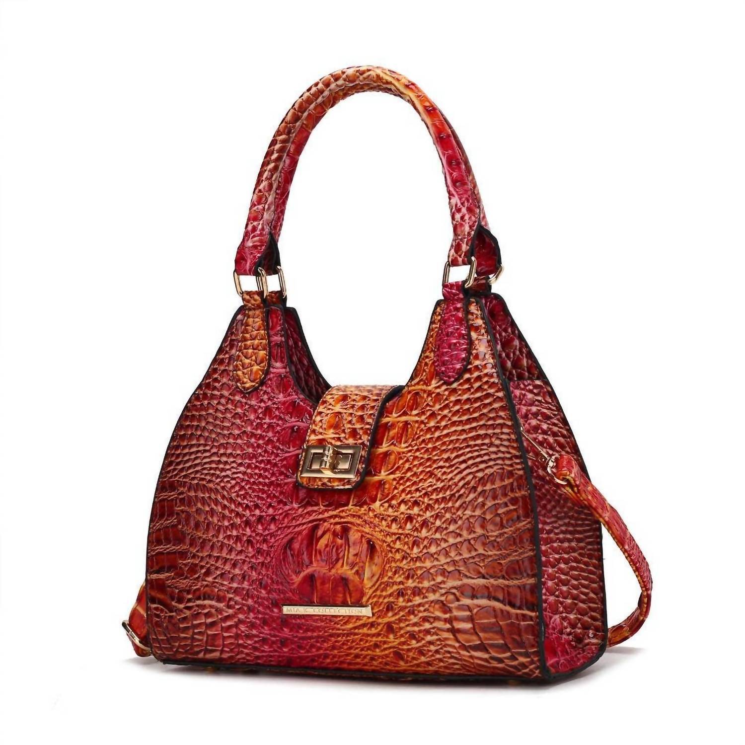 New Mkf Collection Women's Ava Gradient Faux Crocodile Embossed Tote Bag In Cora